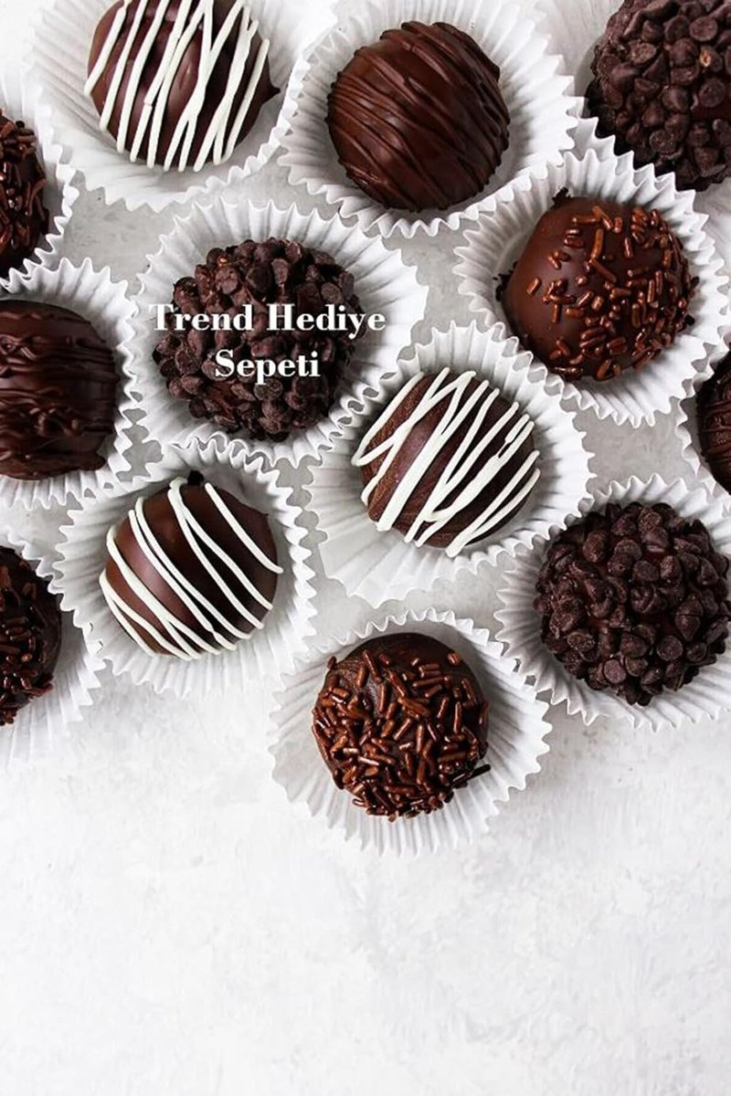 Trend Hediye Sepeti Takribi 200 Adet Küçük Boy Beyaz Truff Çikolata Kağıdı, Muffin Kek Kalıbı, Lokum