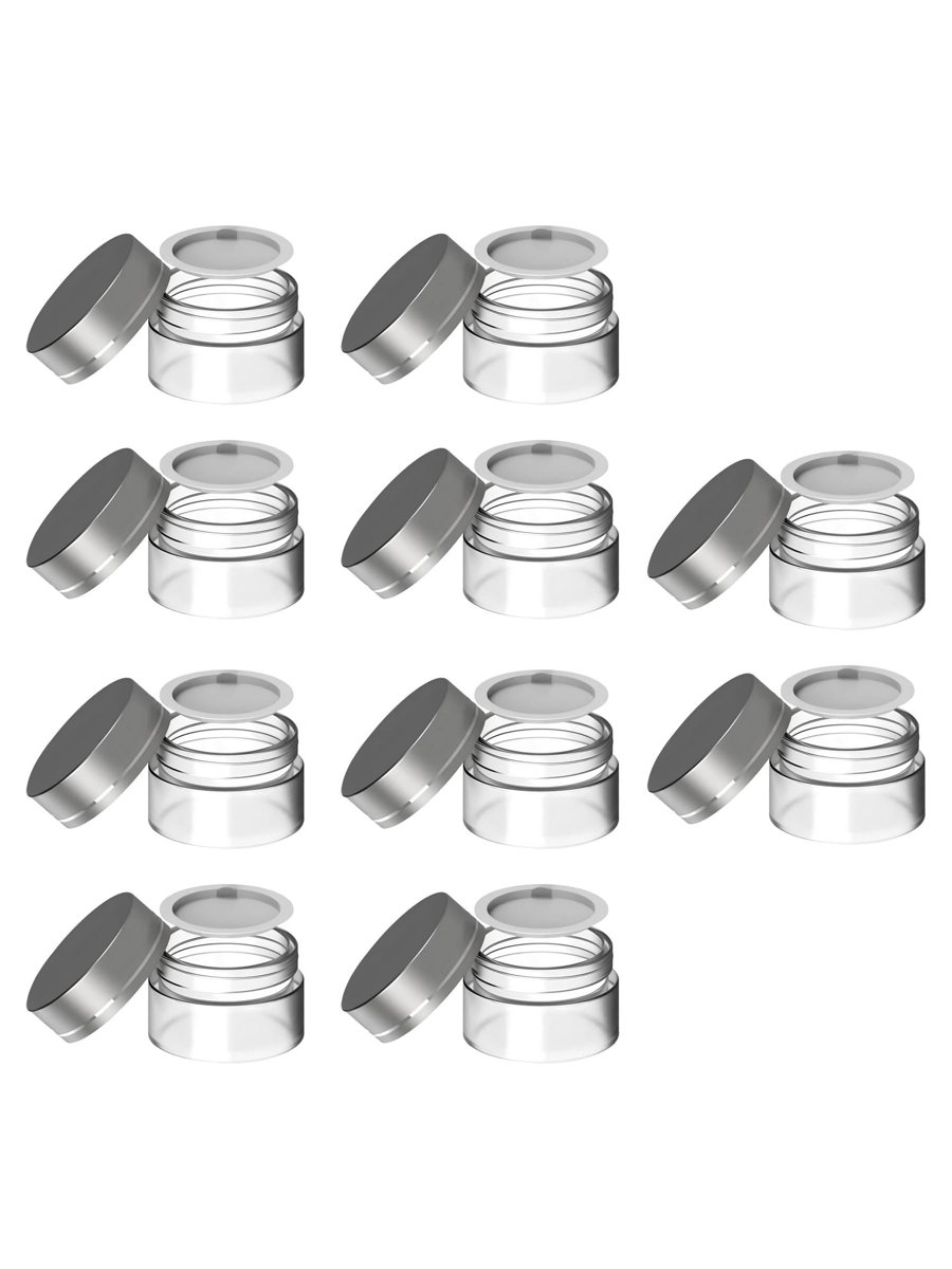 10 Adet 35 ml Boş Şeffaf Cam Seyahat Krem ve Organizer Kavanozu Kozmetik Şişesi