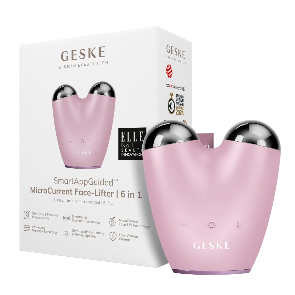 Mikro Akım 6 Mod 1 Arada Yaşlanma Karşıtı Yüz Germe ve Sıkılaştırma Sağlayan Bakım Cihazı PEMBE