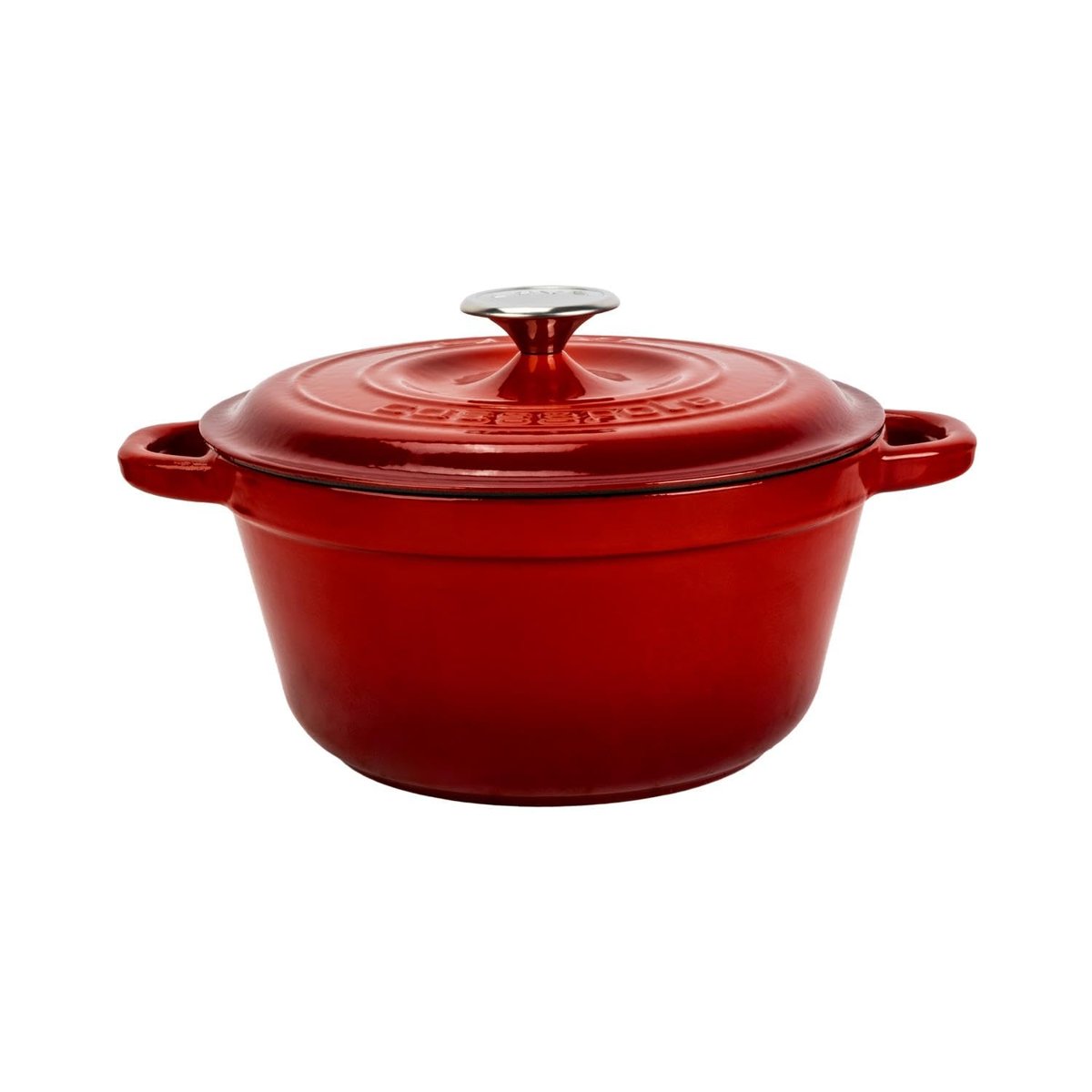 LAVA Döküm Yuvarlak Tencere Döküm Demir Kapak New Heritage Serisi Çap 24cm. Kırmızı
