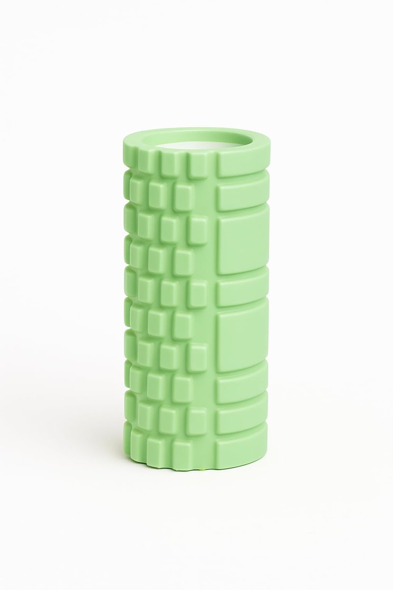 SUNYOGA Foam Roller Masaj Rulosu – Yoga, Pilates, Fitness ve Fizyoterapi İçin EVA Köpük Masaj Aleti (33x14 cm) (Yeşil)