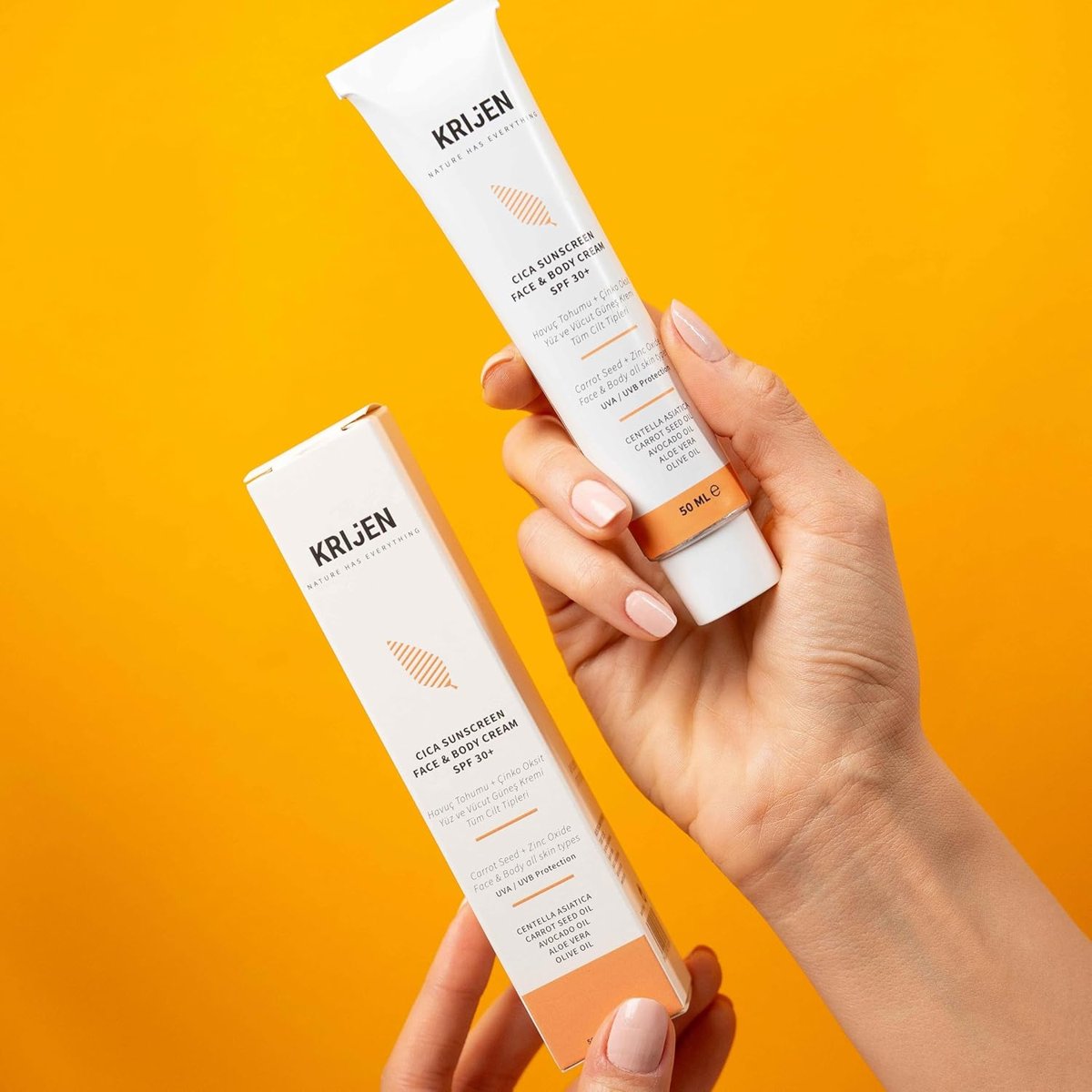 Krijen 30+ Spf Güneş Koruyucu Cıca Yüz Ve Vücut Kremi 50 Gr