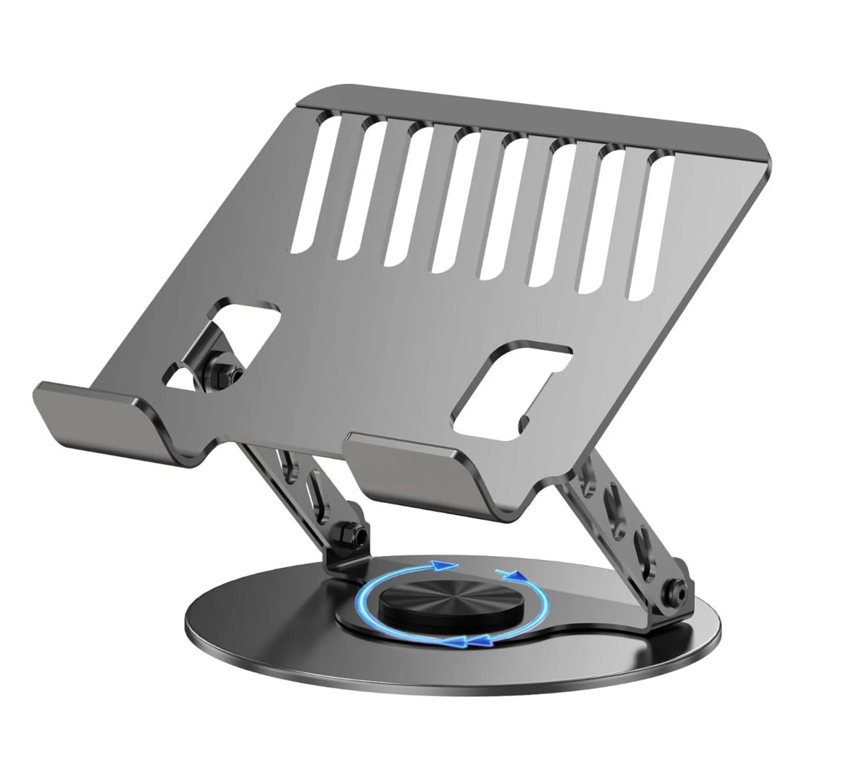 360 Derece Dönebilir Laptop ve Tablet Standı – Paslanmaz Çelik, Ayarlanabilir Yükseklik, Katlanabilir Masaüstü Bilgisayar Standı, iPad ve MacBook Uyumlu Ergonomik Raf-Dizüstü Pc (Tablet Standı)