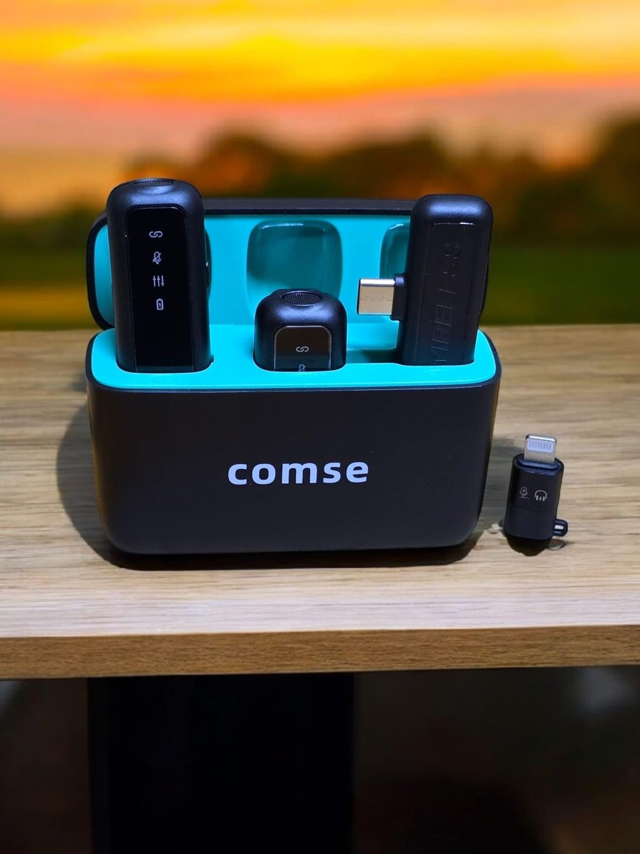 COMSE Sx6 Iphone Ve Type-c Uyumlu Kablosuz Yaka Mikrofonu Göstergeli Led Şarj Kutulu Gürültü Azaltma