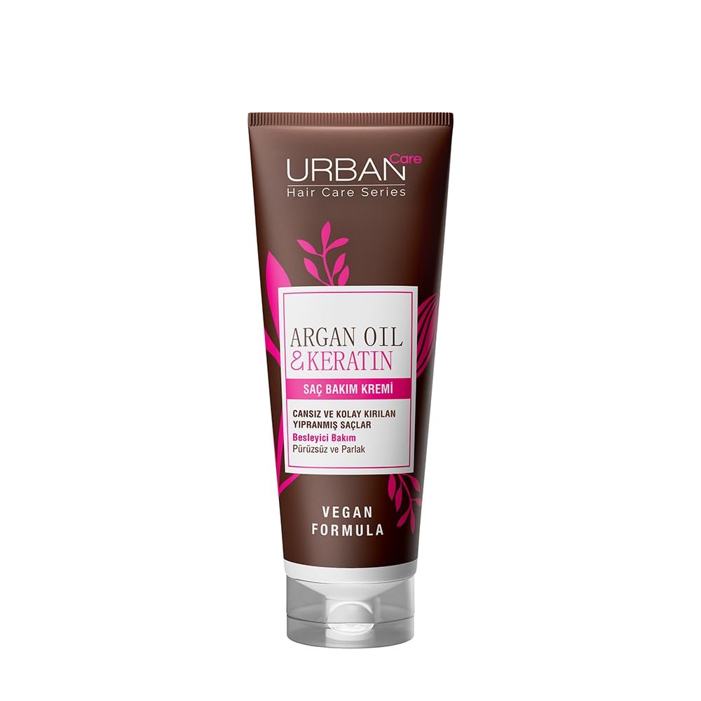 URBAN Care Argan Yağı  Keratin Kolay Kırılan Yıpranmış Saçlara Özel Saç Bakım Kremi 250ml- Vegan