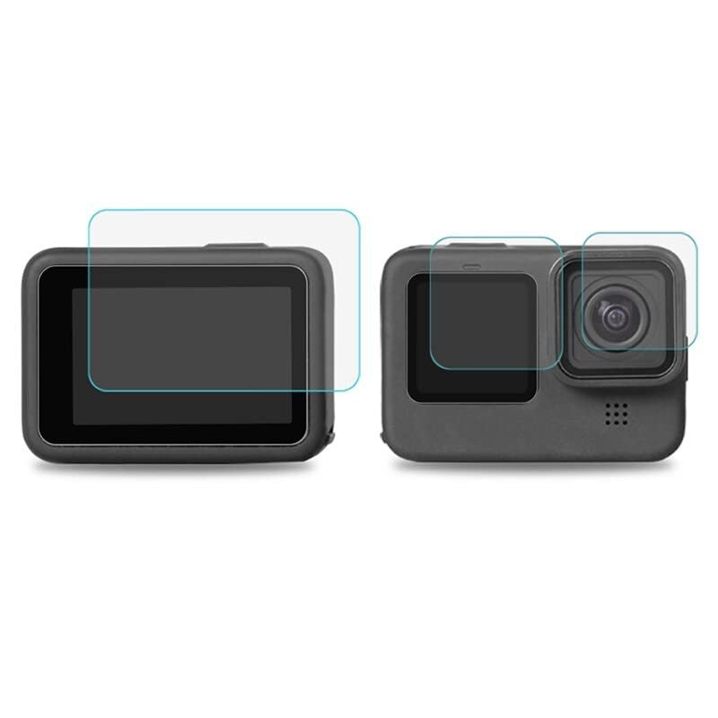 Ayex Hero 9 Temperli Cam Ekran Koruyucu, GoPro Hero 9, 10, 11, 12 Black ile Uyumlu
