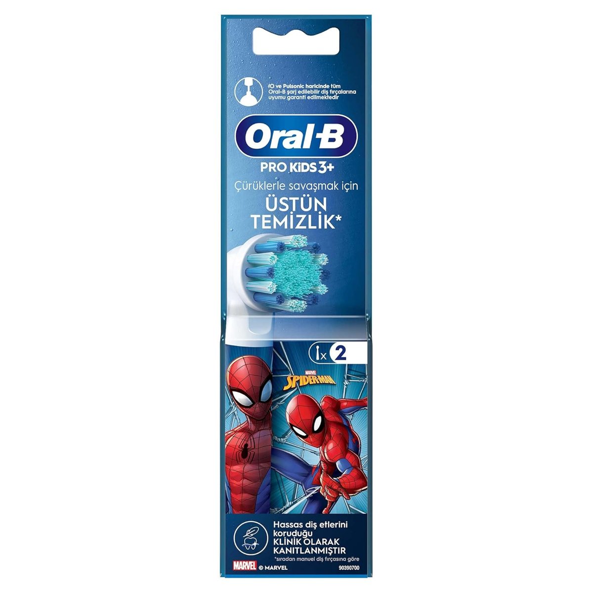 Oral-B Çocuk İçin Spiderman Şarjlı Diş Fırçası Yedek Başlığı 2 Adet