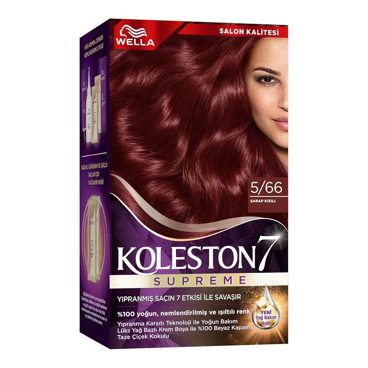 Koleston Supreme Kit Saç Boyası 5/66 Şarap Kızılı