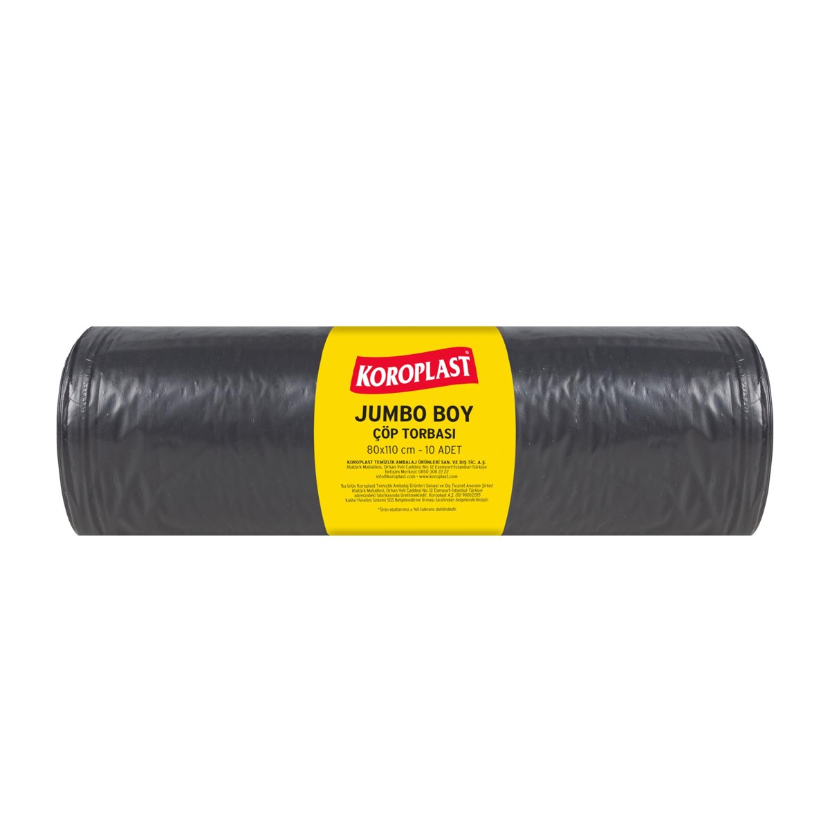 Koroplast Ekonomik Sanayi Jumbo Çöp Torbası Siyah 10'lu 80X110 Cm, Yırtılmaz & Sızdırmaz, Kalın, Çift Kat, Geri Dönüştürülebilir, Fabrika, Atölye, İnşaat, Sanayi, Kafe, Bahçe, Otel, Hastane, Ofis