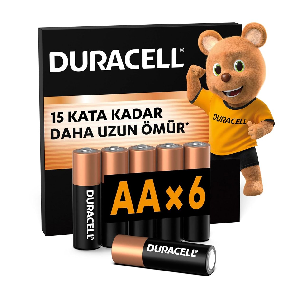 Duracell AA Alkalin Kalem Pil (6'Lı Paket) 1,5 V Lr6/Mn1500