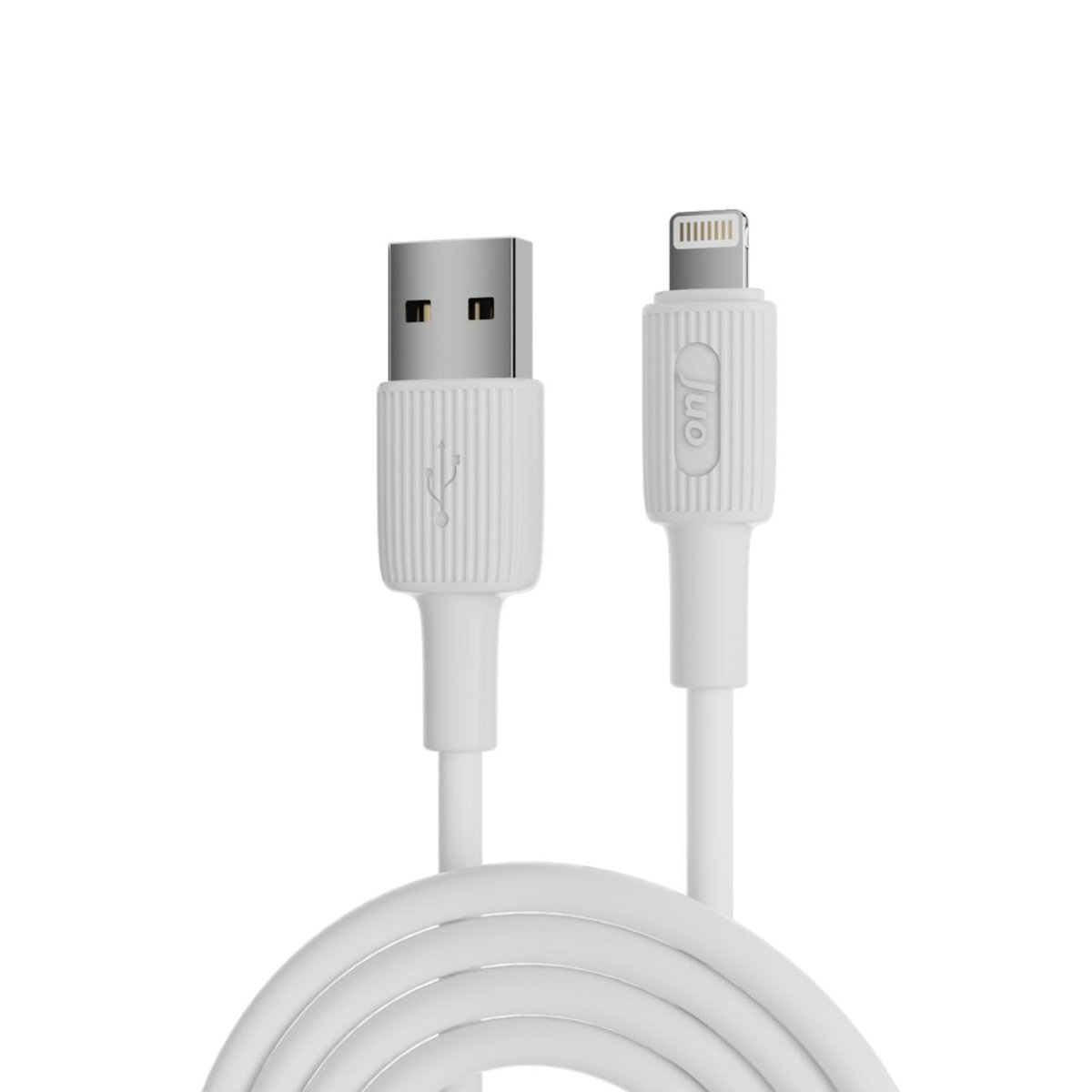 Juo 12W 2.4A USB-A to Lightning iPhone iPad ile Uyumlu Silikon Hızlı Şarj ve Data Kablosu Beyaz 1 Metre