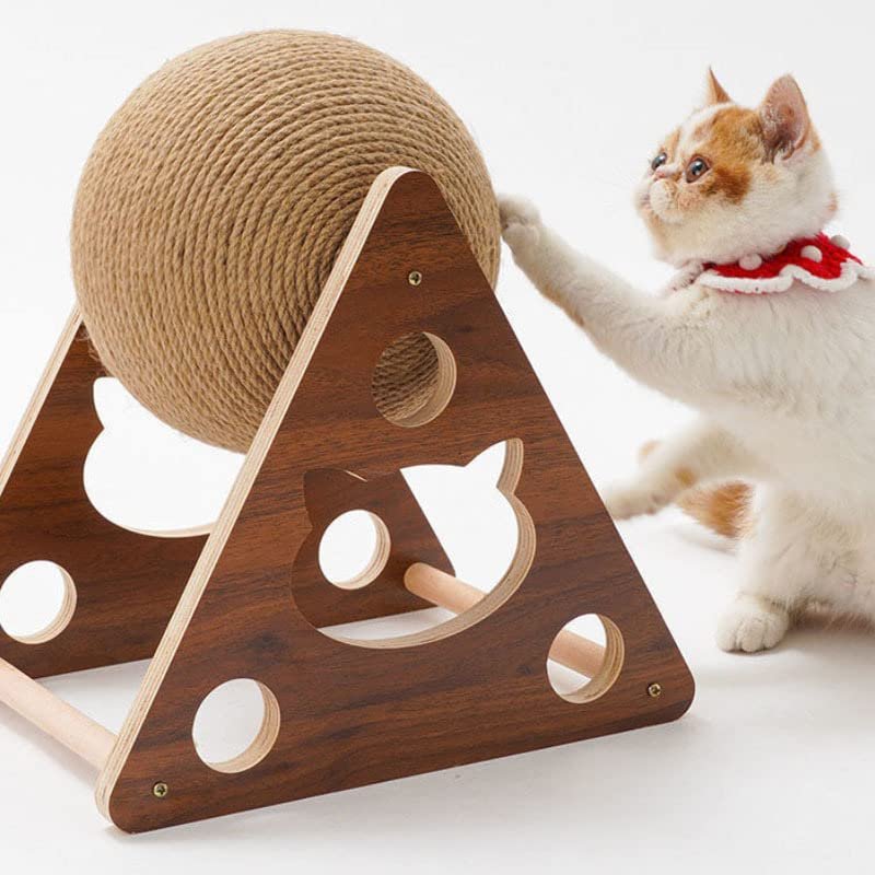 Tineke Ahşap İpli Kedi Oyuncagi Topu Kedi Tırmalaması (BÜYÜK BOY TIRMALAMA TOP)
