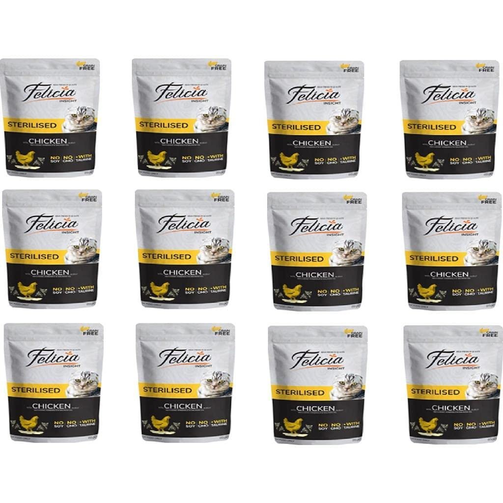 Felicia Tahılsız Sterilised Chicken Pouch Kedi Maması (12 x 85 gr)