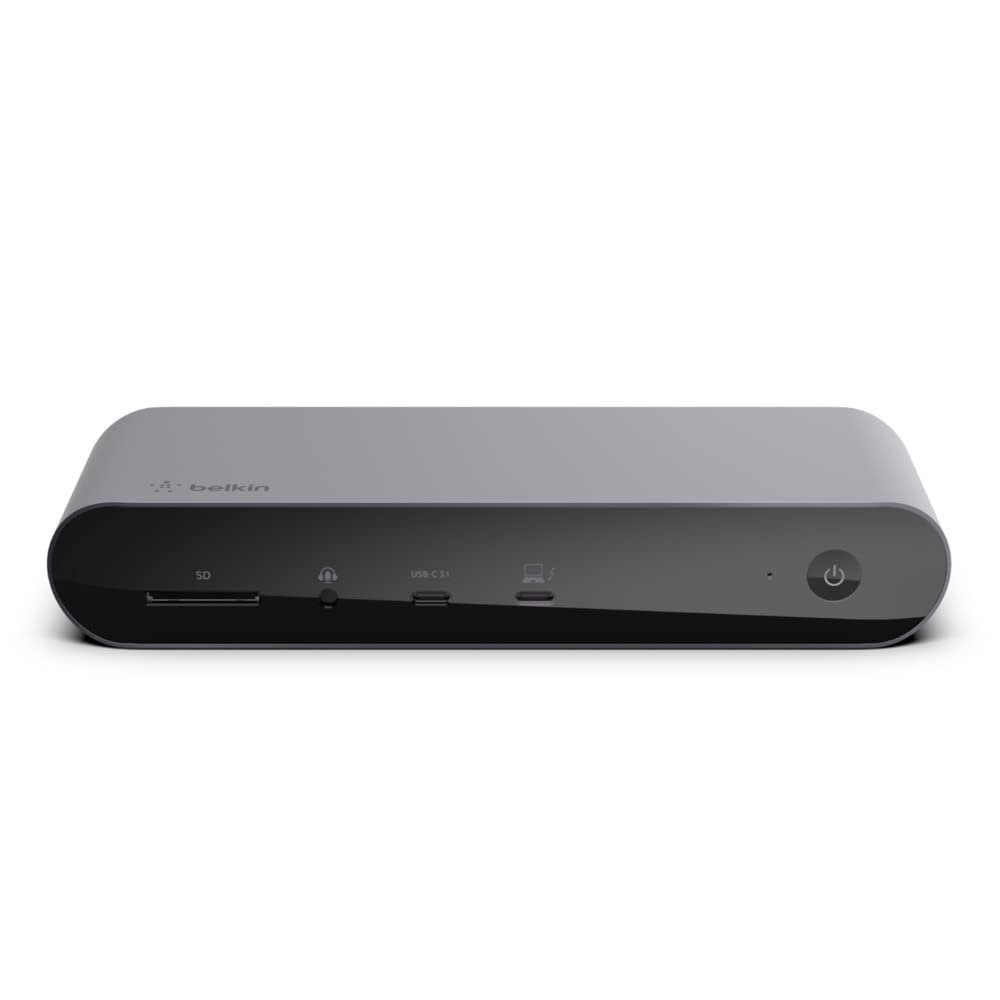 Belkin Thunderbolt 4 Dock Pro, Tek 8K 60hz, Çift 4K Ekran Uyumlu, 2 x Thunderbolt 4 Bağlantı Noktası, 2 x HDMI Bağlantı Noktası, 90W Güç Dağıtım PD, Ses Girişi/Çıkışı