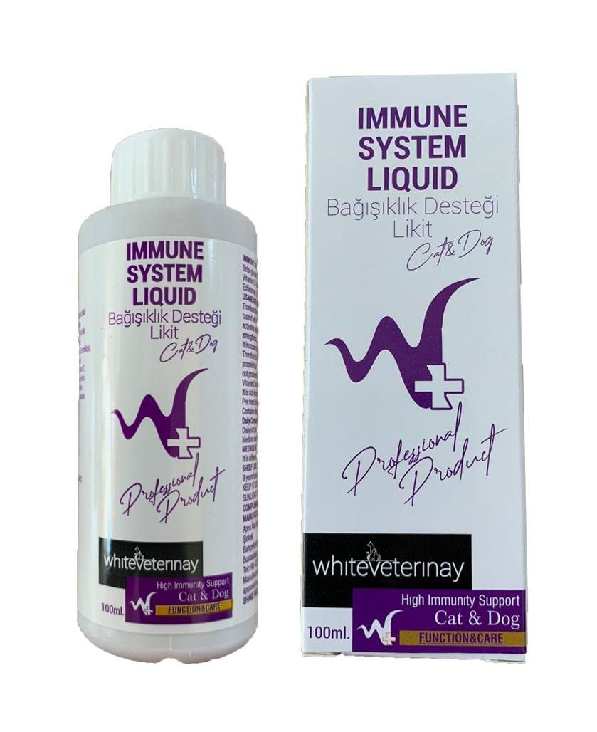 w+ whiteveterinay Immune System Liquid Cat&Dog 100 ML (Kedi ve Köpekler için Bağışıklık Desteği)