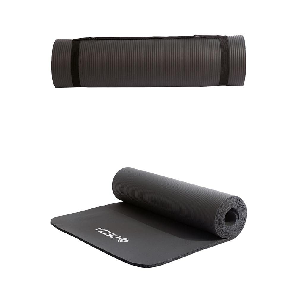 Delta Konfor Zemin 10 MM Taşıma Askılı Pilates Minderi Yoga Matı, 10 MM (Siyah)