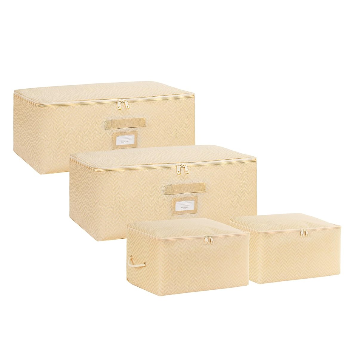 Ocean Home Textile 4'lü Bej Balıksırtı Hurç Set 2 Adet 30 x 22 x 18/2 Adet 52 x 28 x 21 cm