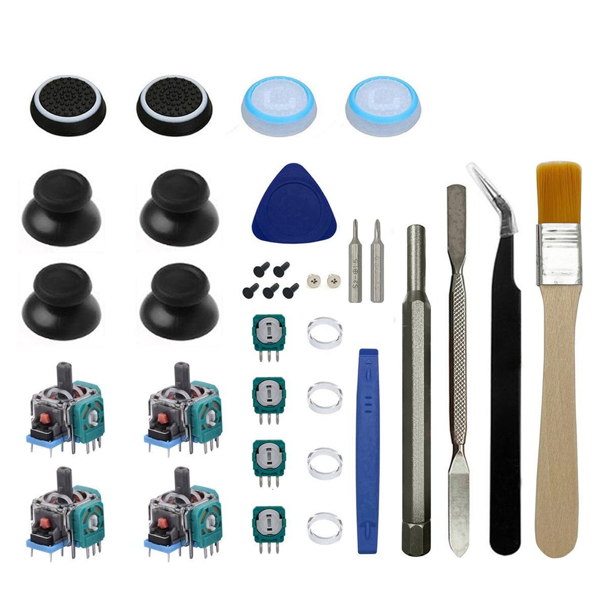 Onyehn 4 adet Analog 3D Joystick Thumbstick Yedek Parçalar Tornavida Tamir Kitleri ile fit Sony Play