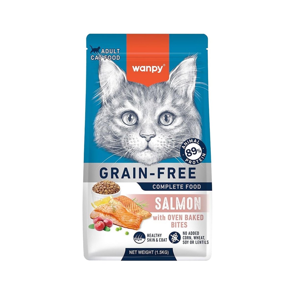 Wanpy Somonlu Tahılsız Yetişkin Kedi Maması 1,5kg