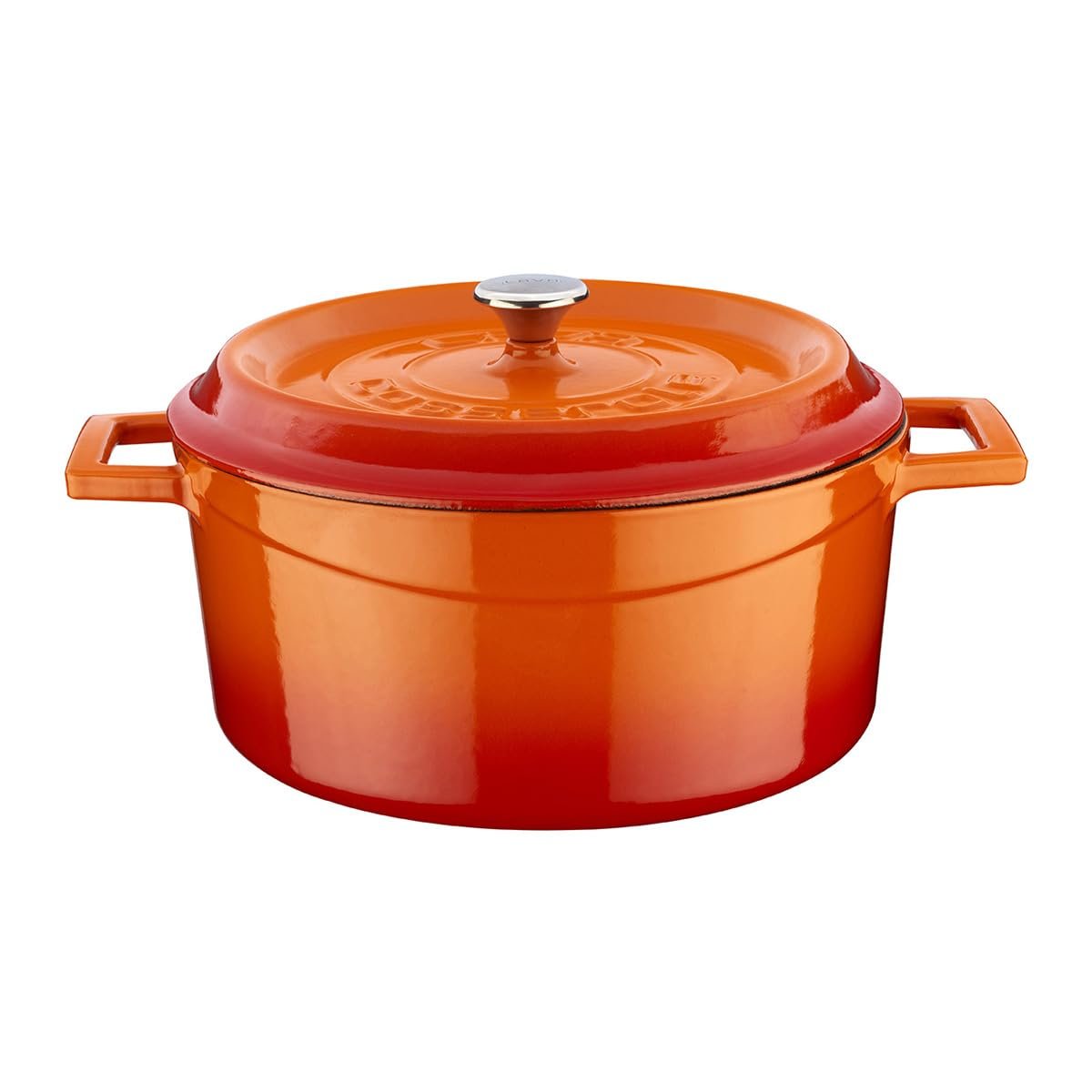 Lava Döküm Yuvarlak Tencere, Trendy, 24 cm, Turuncu