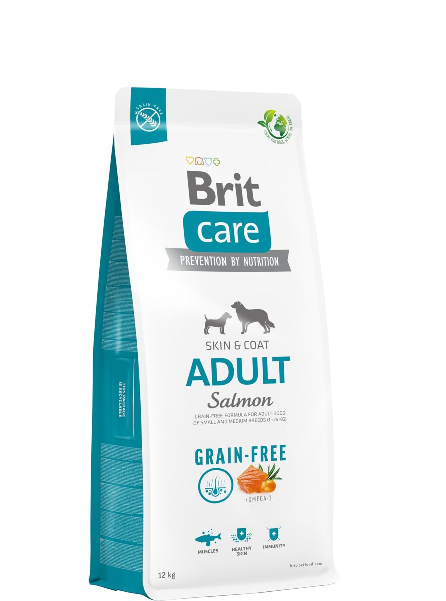 Brit Care Skin  Coat, Deri Ve Tüy Hassasiyeti Olan, Yetişkin Köpekler İçin, Tahılsız, Somon Balıklı Kuru Mama, 12 kg