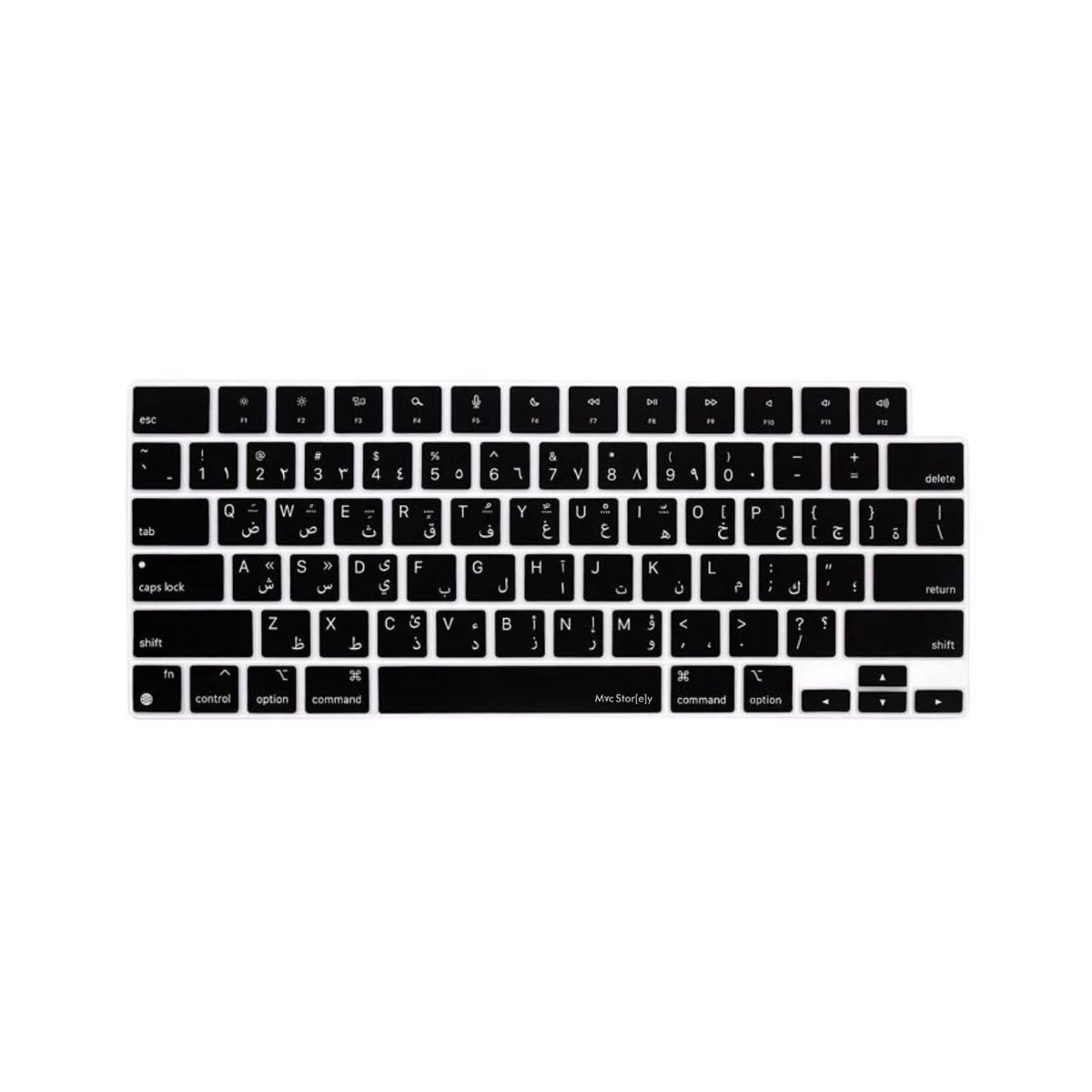 McStorey MacBook Arapça Klavye Koruyucu US Amerikan Enter M1-M5 | A2681 A3113 A3240 A3449 A2941 A3241 A2442 A2779 A2992 A2485 A2991 | Arabic Keyboard Cover Siyah