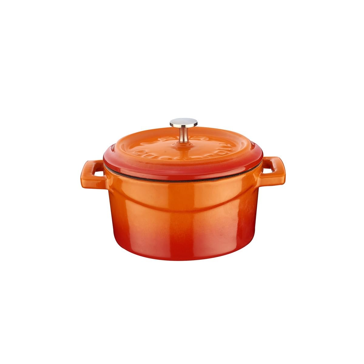 Lava Metal Döküm Mini Tencere, 10 cm, 0.35 L Hacim, Turuncu