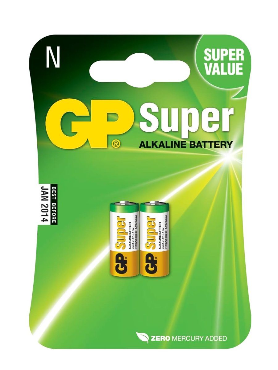 Gp Batteries Gp910A Süper Alkalin Lr1/N/910A Boy Yarım Kalem Pil, 1.5 Volt, 2'Li Kart