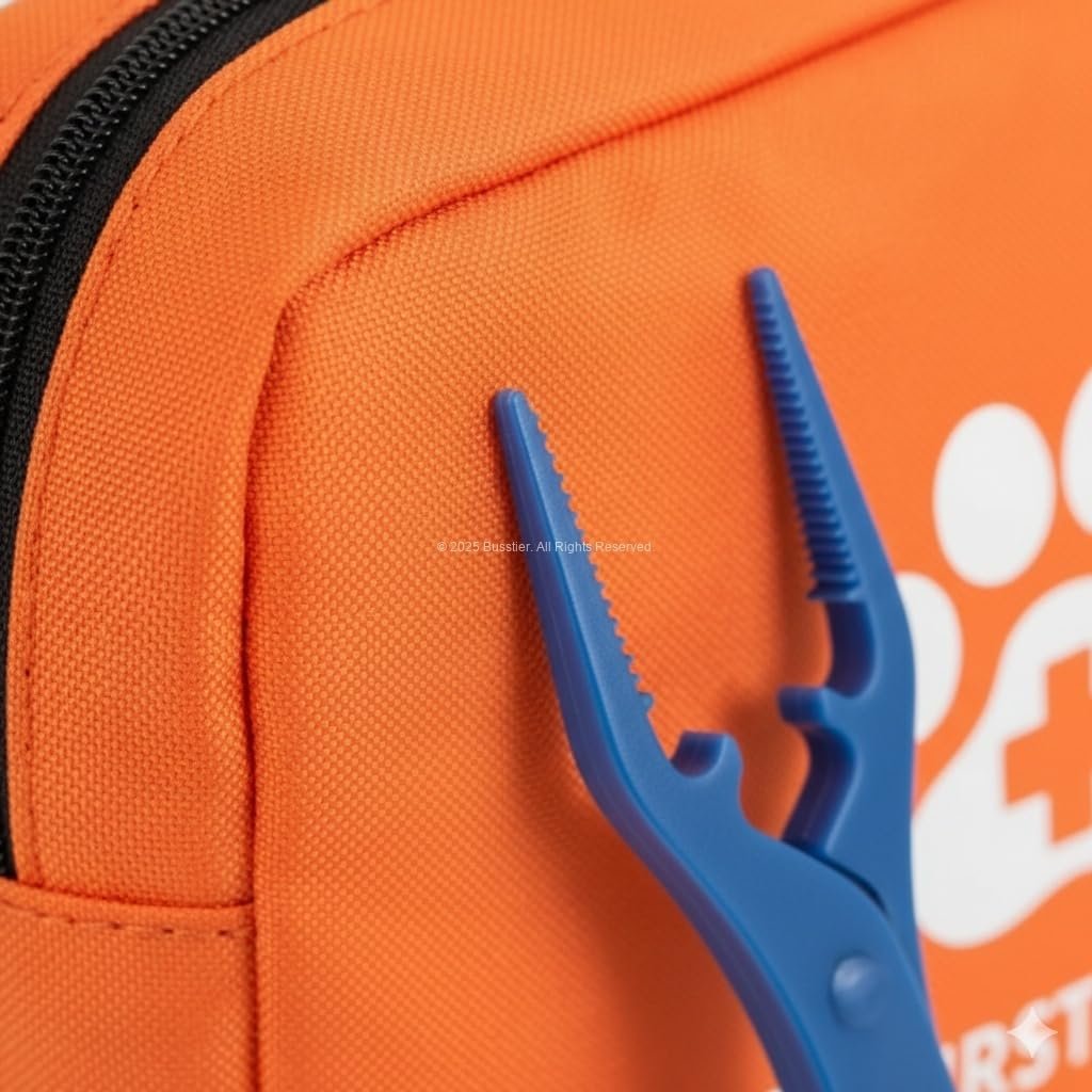 Busstier Evcil Hayvan İlk Yardım Seti, Kedi ve Köpekler için Kapsamlı Acil Durum ve Bakım Çantası, Kene Çıkarıcı, Makas, Acil Durum Örtüsü ve Temel Tıbbi Malzemeler ile Taşınabilir Kompakt Tasarım
