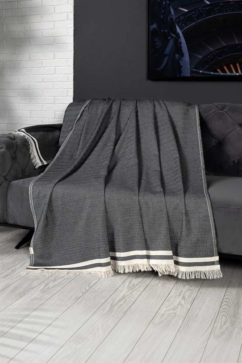 DENİZLİ CONCEPT Alinda Koltuk Örtüsü Antrasit 170x230 Cm