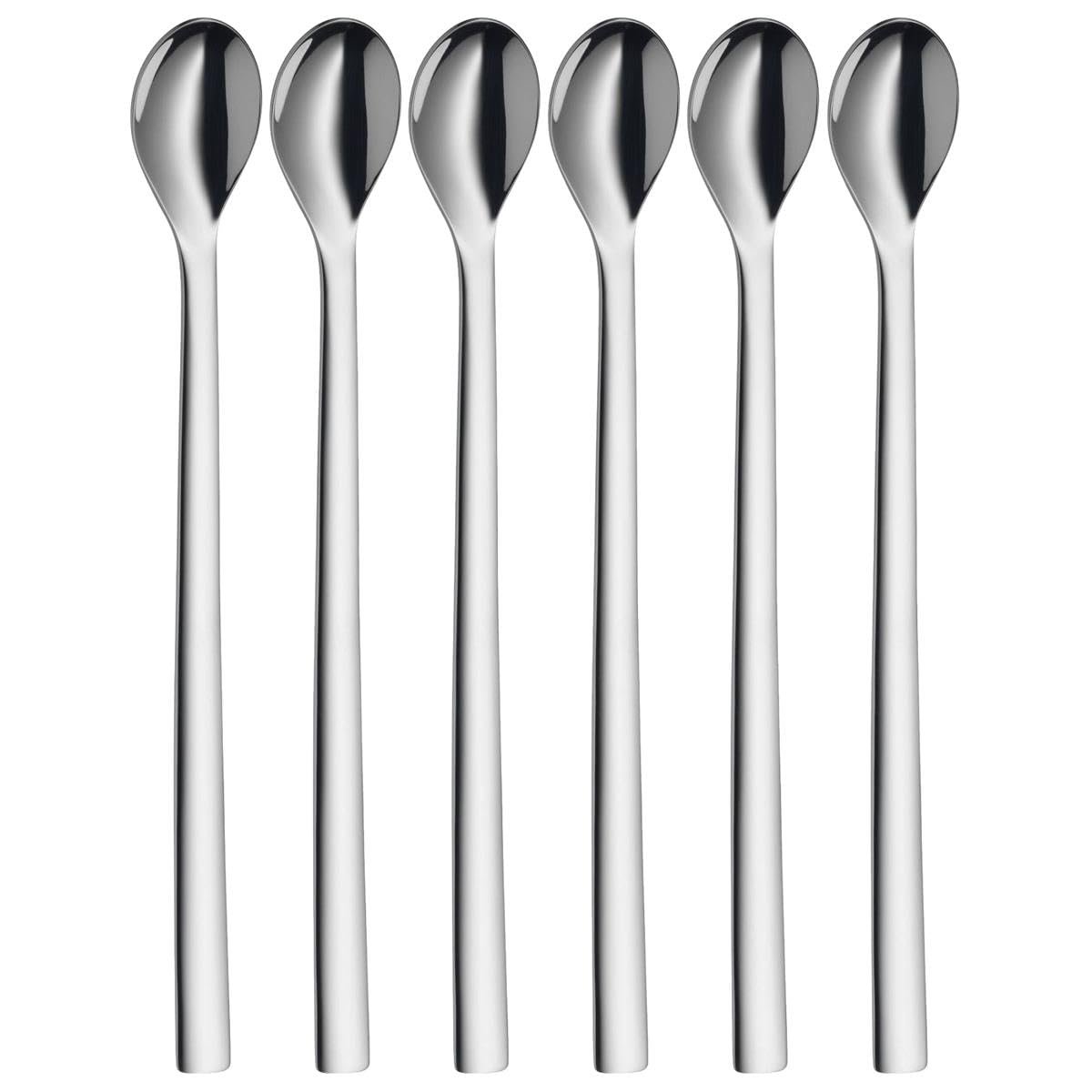 WMF Nuova 6 Parça Uzun Kaşık Seti, 22 cm, Latte Macchiato, Kokteyl ve Tatlı Kaşığı, Cromargan® Yükse