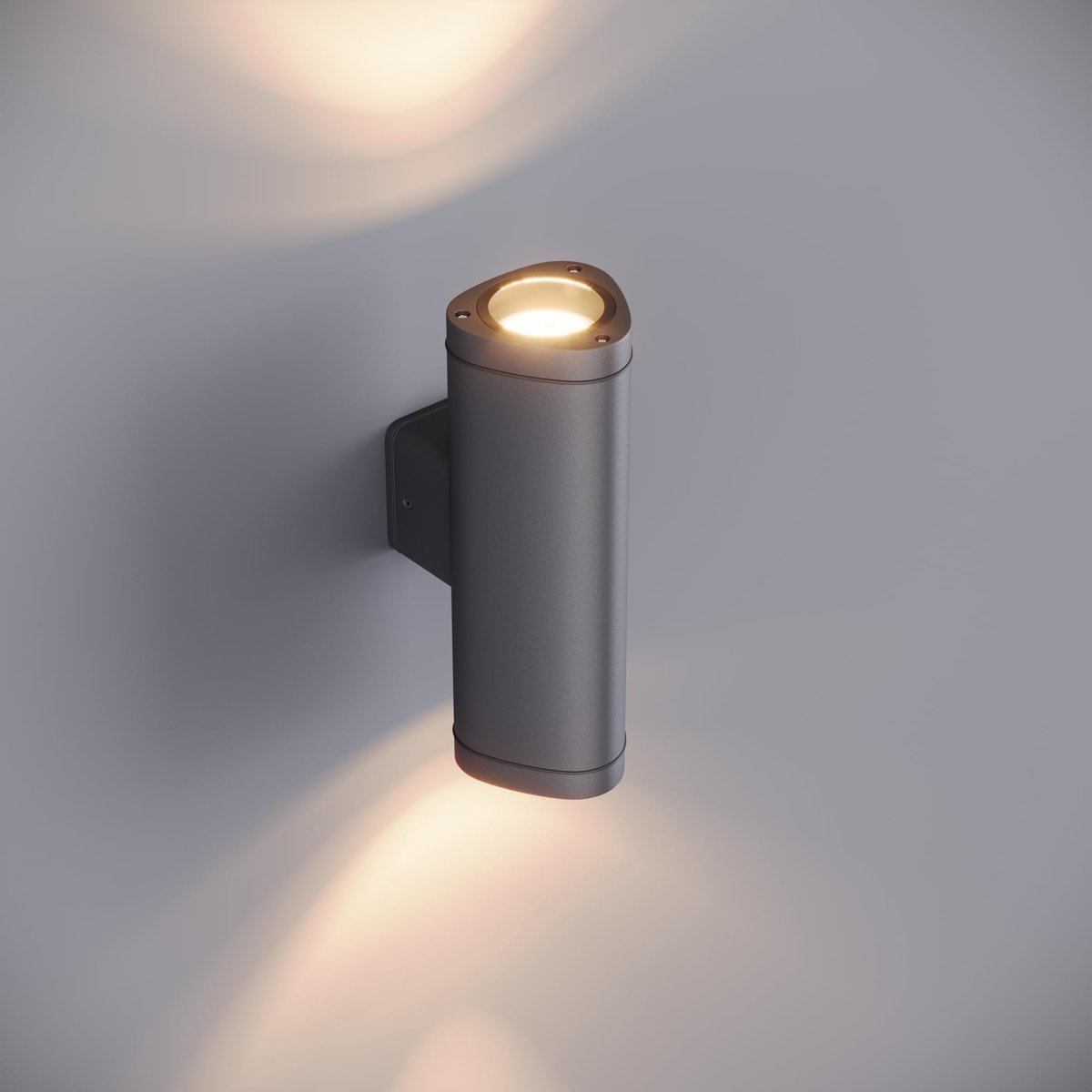 Gala Çift Yönlü Modern Duvar Apliği - 24 cm Büyük Boy Alüminyum Gövde - IP65 Su Geçirmez Dış Mekan Bahçe Lambası - Antrasit Gri LED Cephe Aydınlatması - 3000K Gün Işığı Yukarı Aşağı Aydınlatma