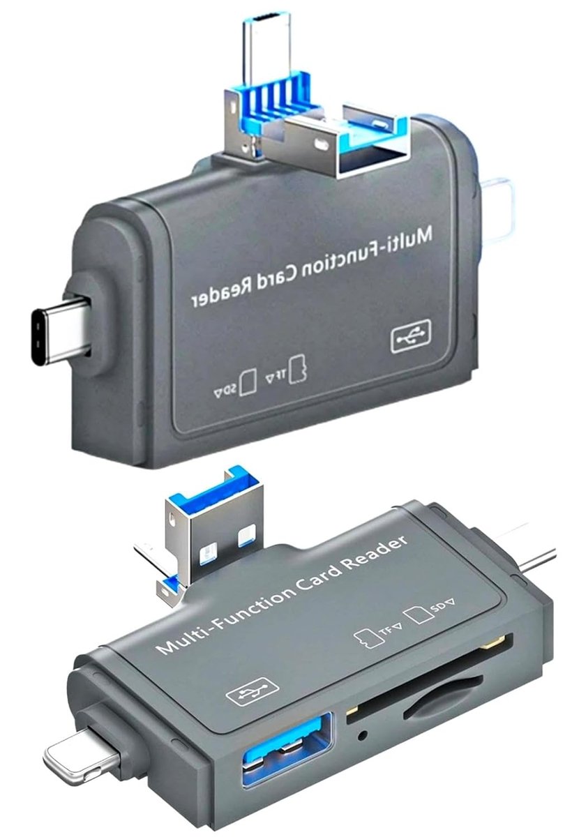 Kyrotech 7İN1 Micro Usb, Type C, Apple İphone 15, 14, 13, 12, 11 Pro,Pro Max Uyumlu, Multi, Kart Okuyucu, Otg, SD TF Usb Dönüştürücü