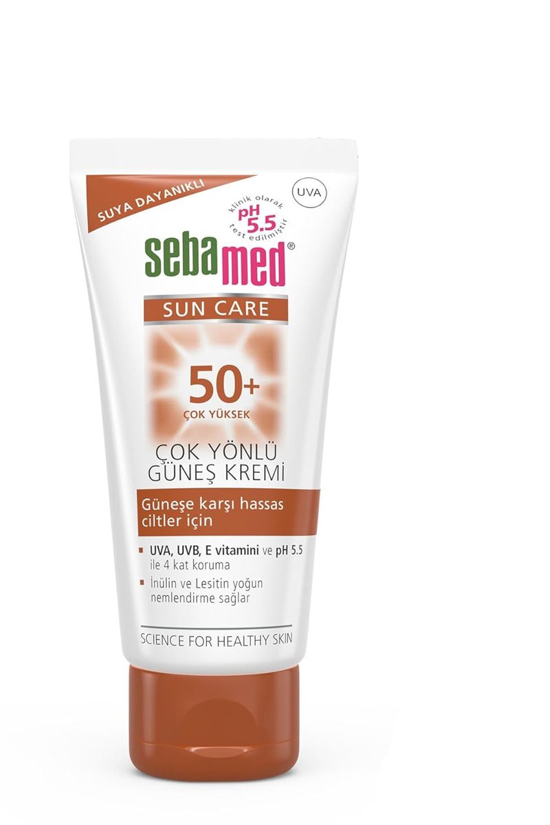 Sebamed Sun Care SPF 50+ UVA/UVB Filtresi ve E Vitamini Üçlü Yüksek Koruma Çok Yönlü Güneş Kremi 50 ml
