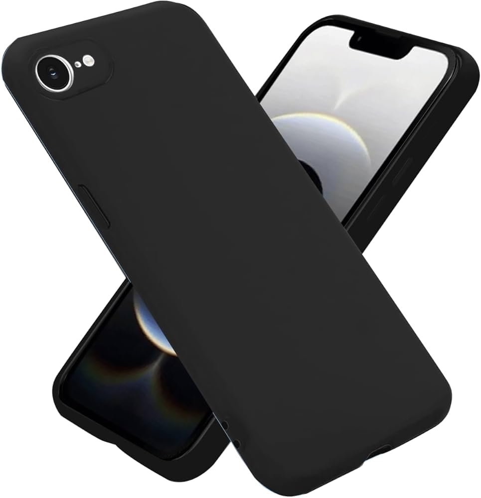 GGM GİYİM  AKSESUAR iPhone 16e / 17e ile Uyumlu İçi Kadife Kamera Korumalı Lansman Silikon Kılıf İnce Yapılı Tam Koruma Sağlayan Kamera Korumalı Kılıf (Siyah)
