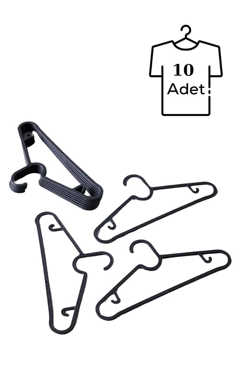 Mithra Life 10 Adet Dolap İçi Elbise Askısı,Pantolon,Gömlek,Ceket,Etek Askısı,Gardrop İçin Slim Plastik Askı (10 Adet) MIT1128
