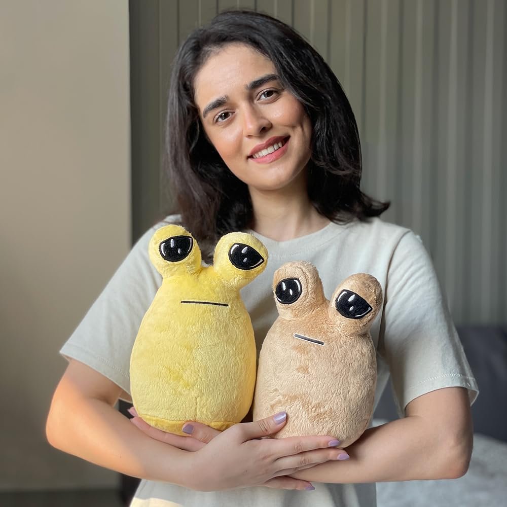 Özgüner Oyuncak Pelüş Ayıcık Poe, Kahverengi Ayı, Doldurulabilir Pou, Uzaylı Pelüş Oyuncak, Evcil Ha