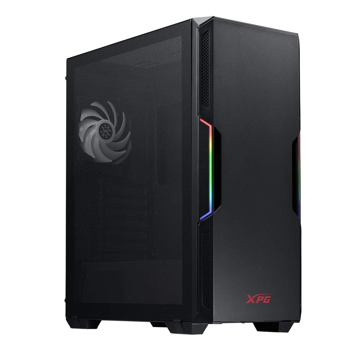 ADATA XPG GÜÇLÜ Orta Boy Bilgisayar Kasası, ATX/Micro ATX, Mini-ITX, Kompakt Boyut, Temperli Cam Yan Panel, I/O USB 3.0 Bağlantı Noktası, Siyah