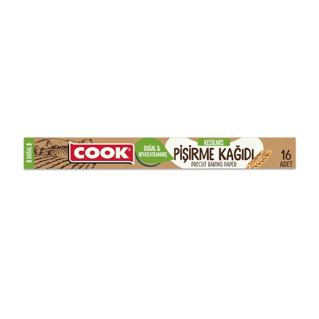 Cook Kesilmiş Doğal Pişirme Kağıdı, 37 x 42 cm, 16 Yaprak