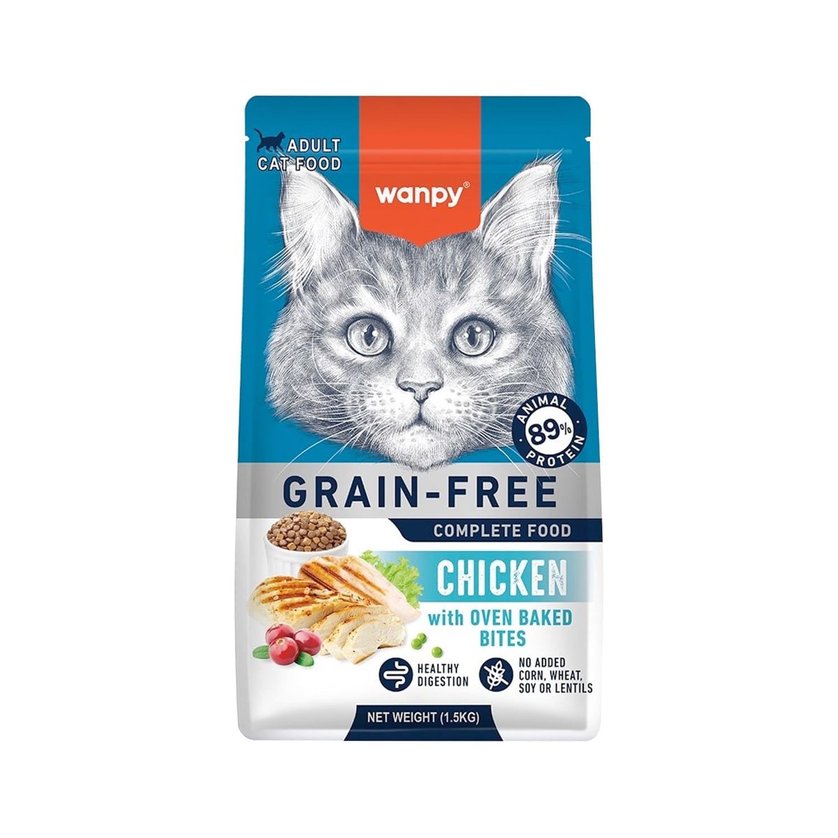 Wanpy Tavuklu Tahılsız Yetişkin Kedi Maması 1,5kg