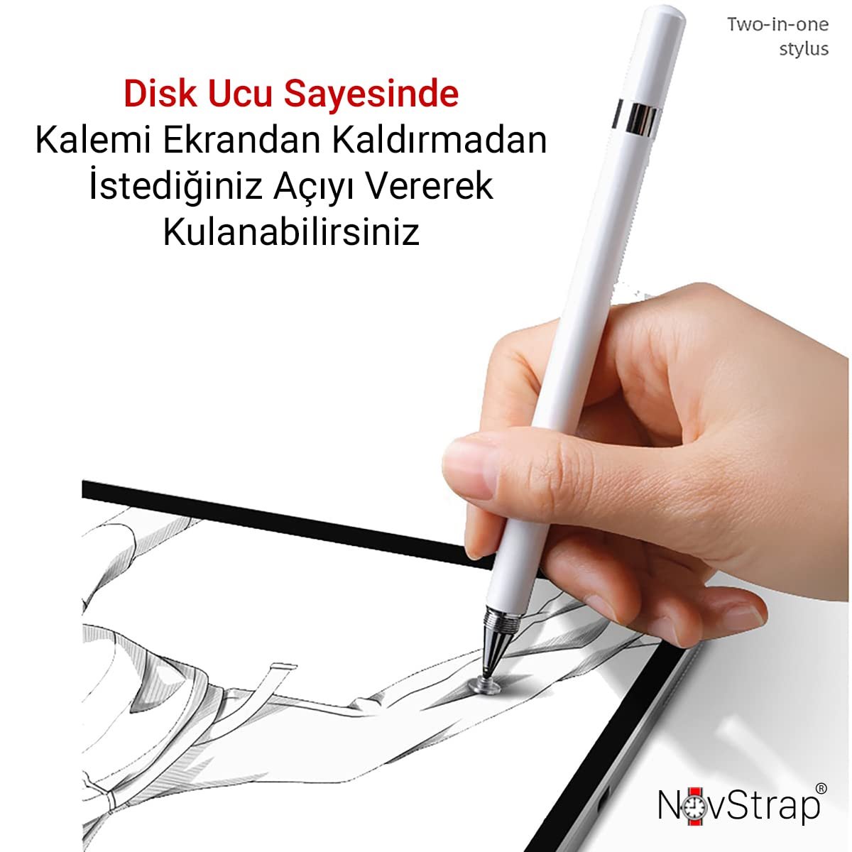 NovStrap Casper Via S50 S40 L50 L40 L30 S48 S30 S20 S38 L20 ile Uyumlu 2in1 Dokunmatik Tablet Kalemi Stylus