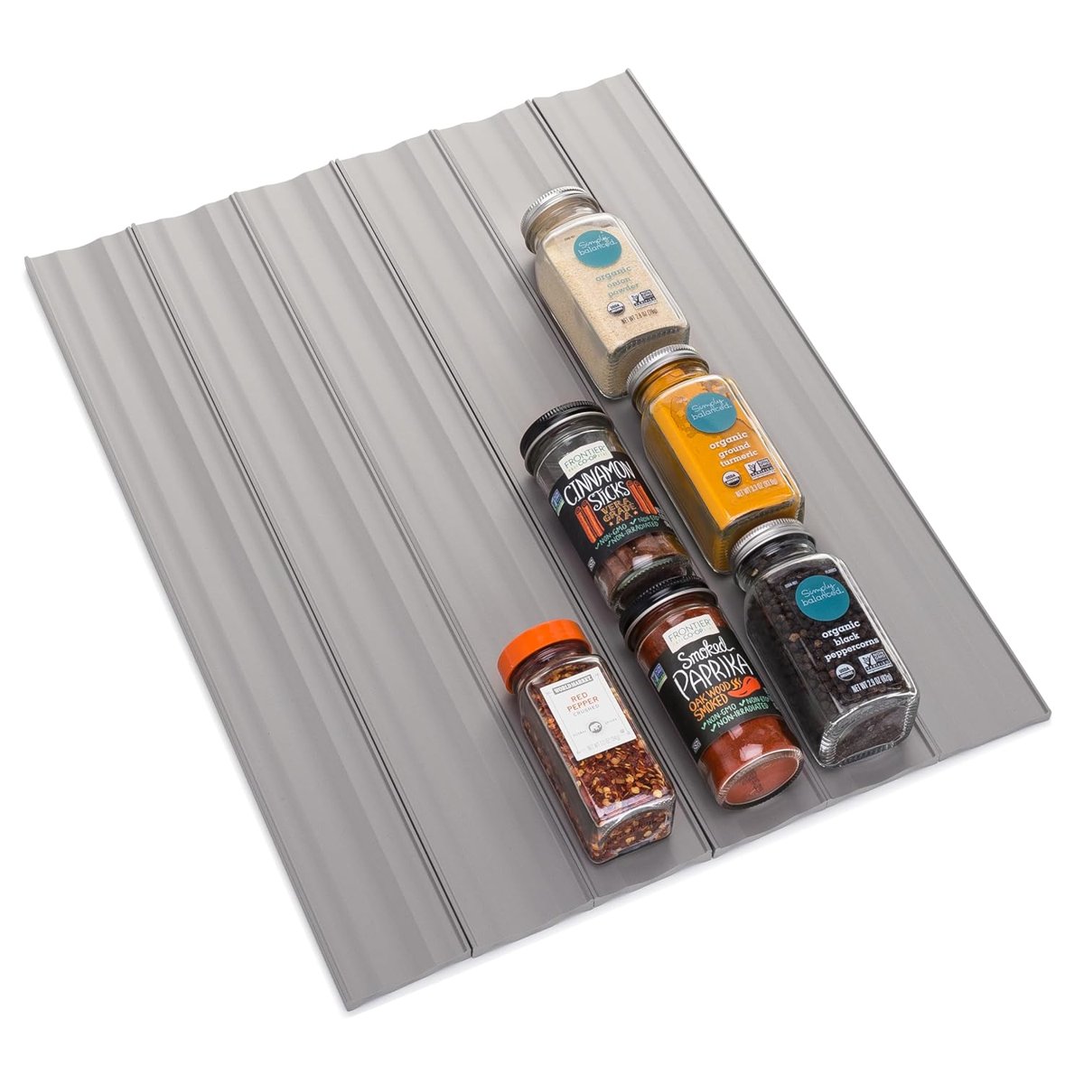YouCopia SpiceLiner Baharat Rafı Çekmece Düzenleyici (Universal Fit 10' Rulo), Gri