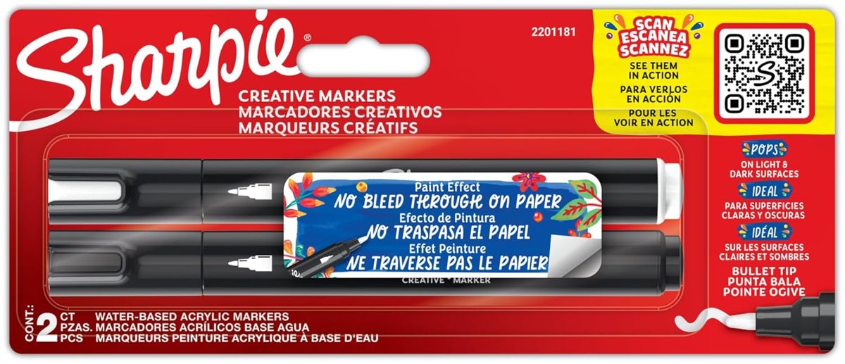SHARPIE Akrilik Markör, Yuvarlak uç, 2li Bls