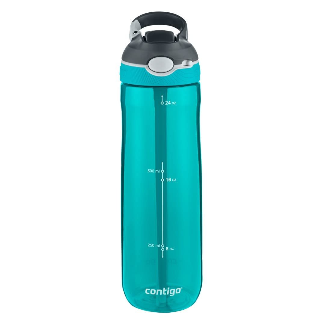 Contigo Üniseks Ashland Autospout pipetli büyük BPA içermeyen plastik su şişesi Turkuaz 720 ml