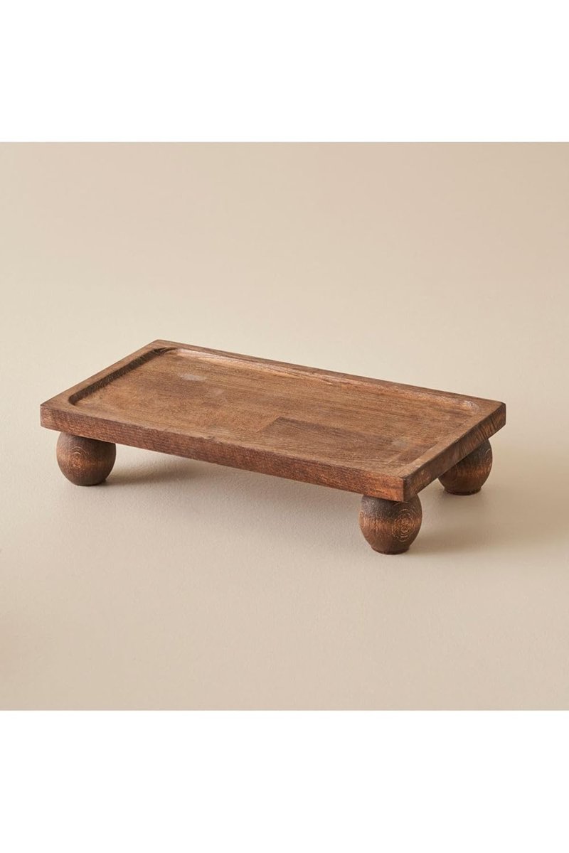 Bella Maison Wooden Ahşap Dikdörtgen Sunum Standı Naturel (17X30 Cm)