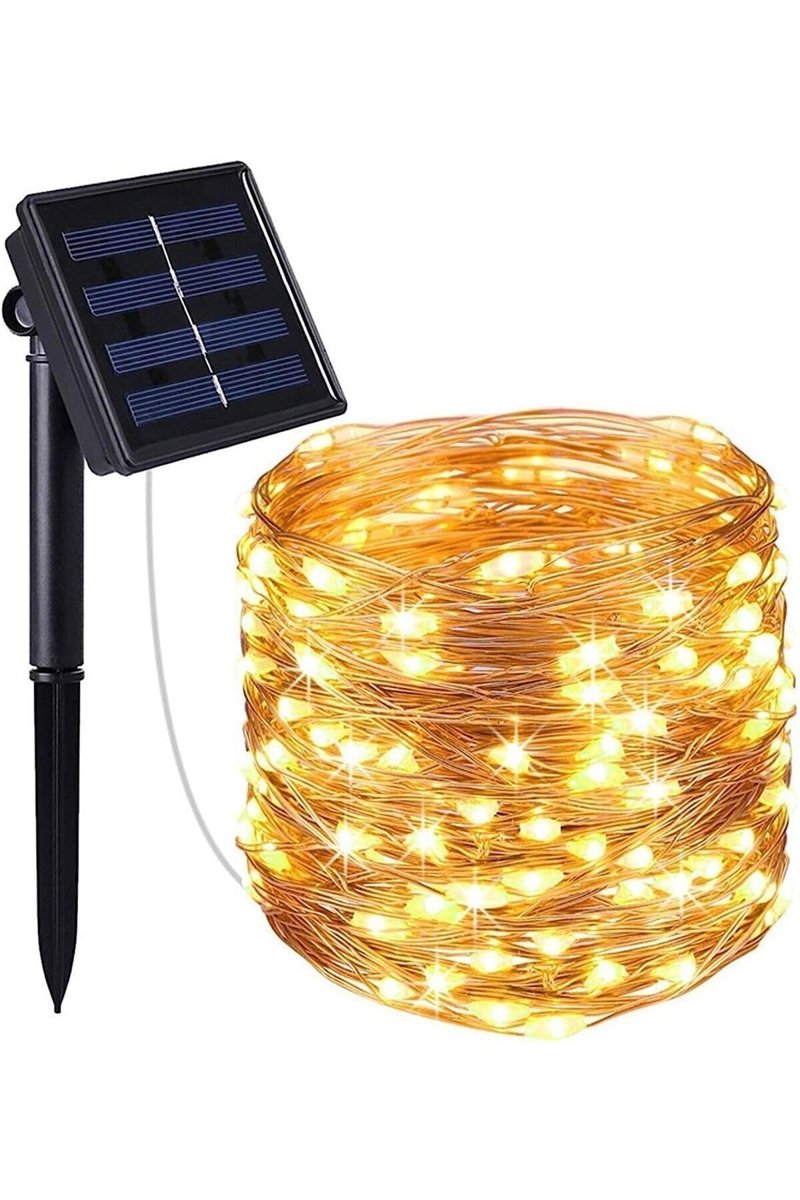 Menfry 20 Mt Güneş Enerjili Solar Peri Led Işık Dekoratif Bahçe Büyük Panel Aydınlatma Dış Mekan (20