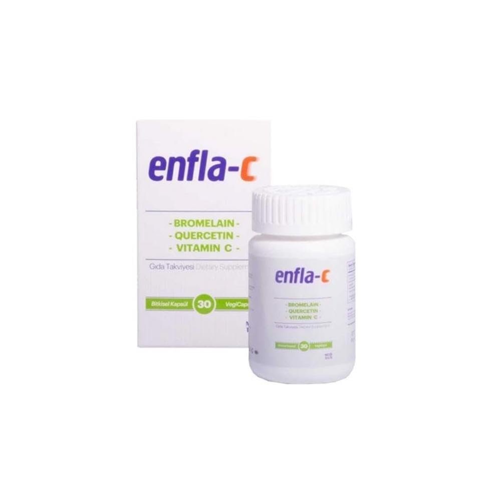 Enfla C 30 Kapsül Sade Aroma İle Yetişkinler için Vitamin C, Bromelain Ve Quercetin İçerir