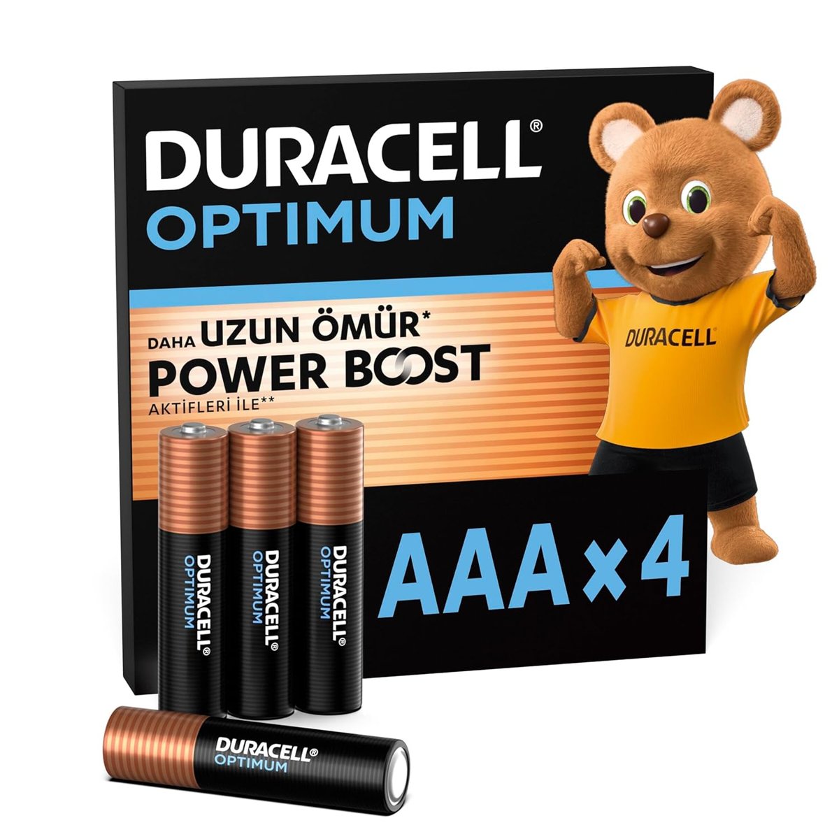 Duracell Optimum AAA Ince Kalem Alkalin Pil, 4’Lü Paket, 1.5V, Saklama Paketi - Lr03 Mx2400