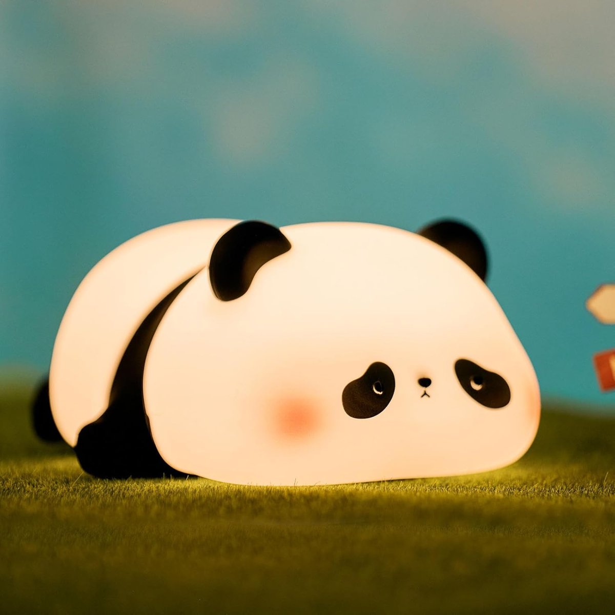 VTIGER Panda Gece Lambası, LED Yumuşacık Sevimli Lamba, Çocuklar için Gece Lambası, Silikon Panda Işığı, Kısılabilir Kız Bebek Yatak Odası Gece Lambası, Emzirme Kreş Dekoru için Şarj Edilebilir