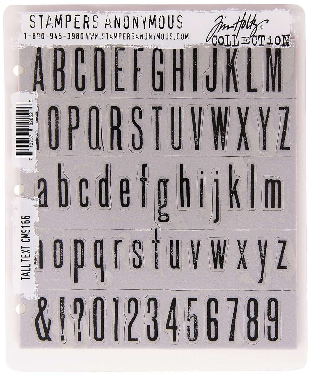 Tim Holtz yapışkan ıstampa setleri, anonymous, sanatsal aletler, lastik damga, büyük metin kırmızı